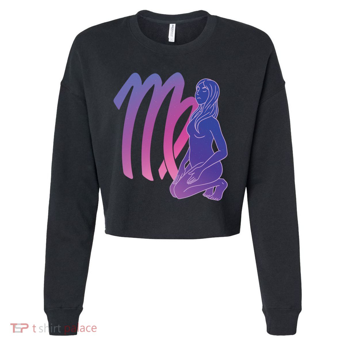Virgo Girl Zodiac Sign Cropped Pullover Crew