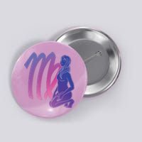 Virgo Girl Zodiac Sign Button