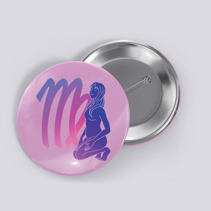 Virgo Girl Zodiac Sign Button