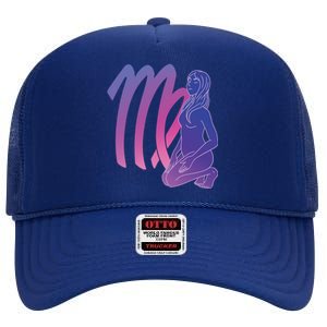 Virgo Girl Zodiac Sign High Crown Mesh Back Trucker Hat