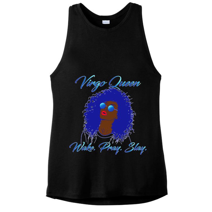 Virgo Queen Wake Pray Slay Ladies PosiCharge Tri-Blend Wicking Tank