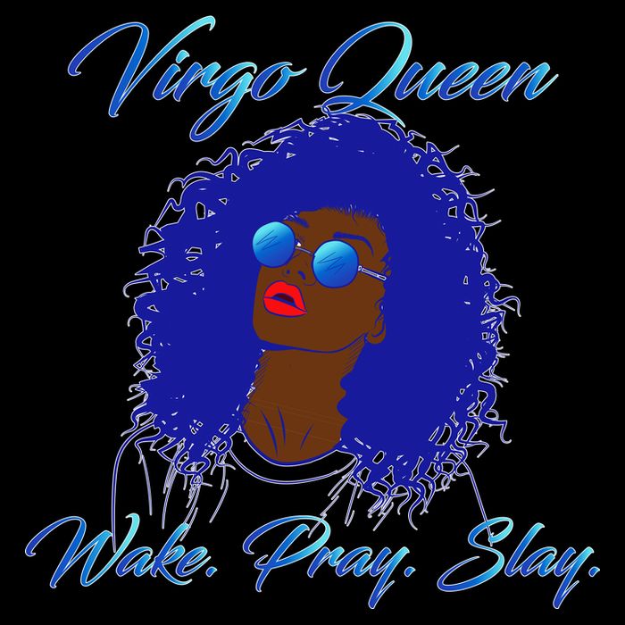 Virgo Queen Wake Pray Slay Drawstring Bag