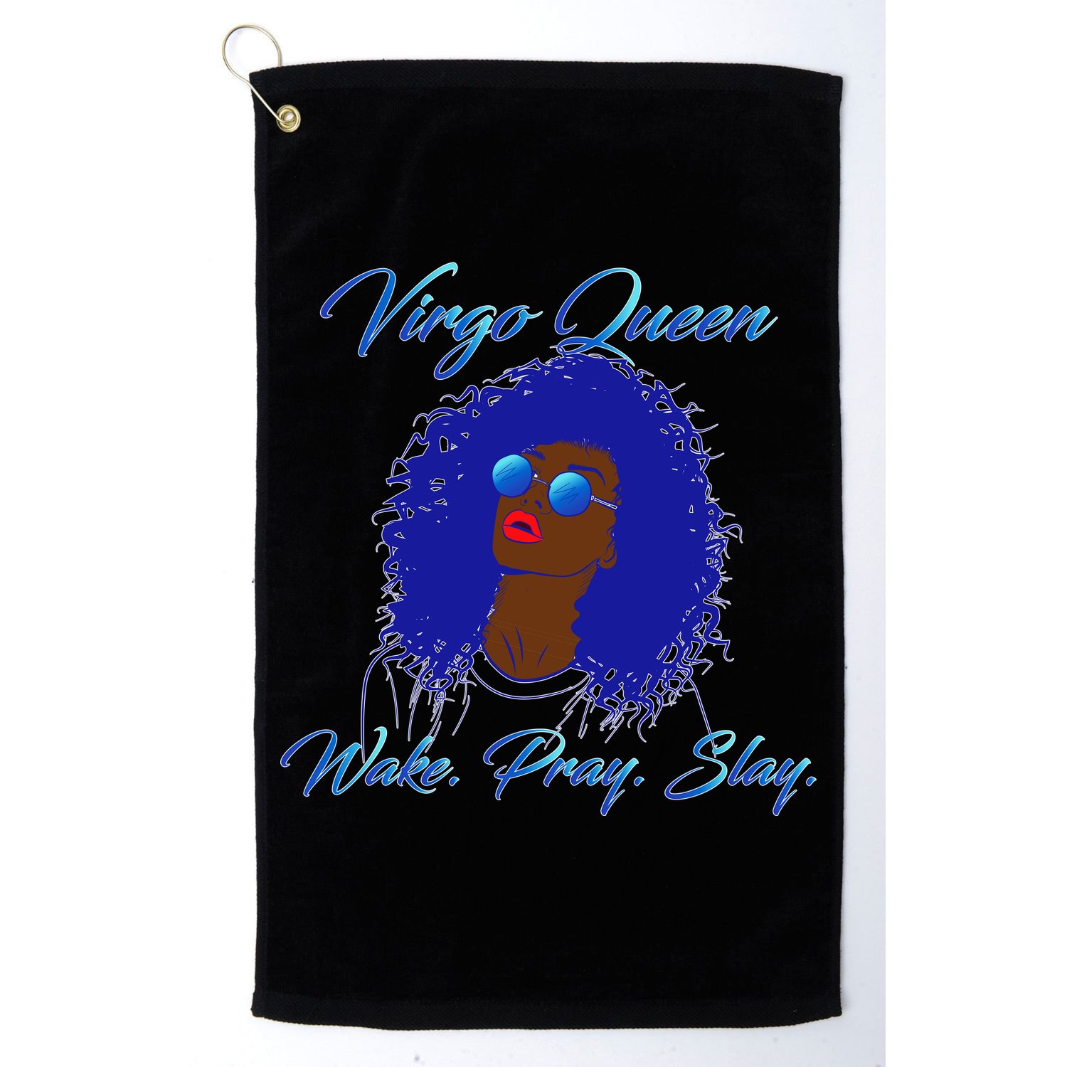 Virgo Queen Wake Pray Slay Golf Towel