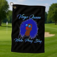Virgo Queen Wake Pray Slay Golf Towel