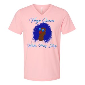 Virgo Queen Wake Pray Slay V-Neck T-Shirt