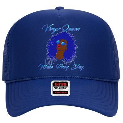 Virgo Queen Wake Pray Slay High Crown Mesh Back Trucker Hat