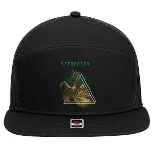 Virgo stylized design 7 Panel Mesh Trucker Snapback Hat