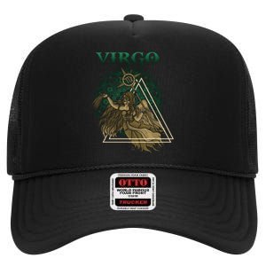 Virgo stylized design High Crown Mesh Back Trucker Hat