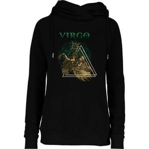 Virgo stylized design Womens Funnel Neck Pullover Hood