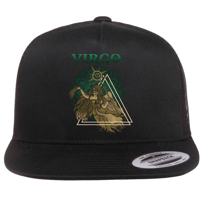 Virgo stylized design Flat Bill Trucker Hat