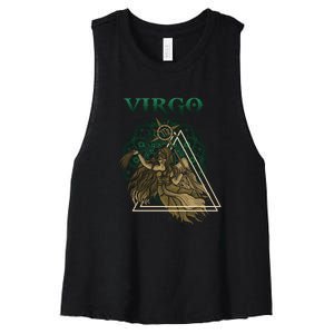 Virgo stylized design Women's Racerback Cropped Tank