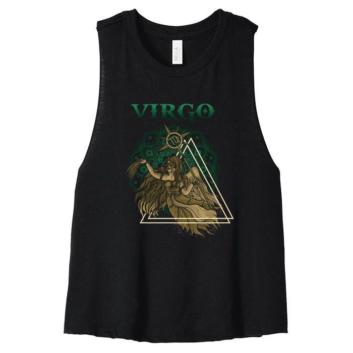 Virgo stylized design Women's Racerback Cropped Tank