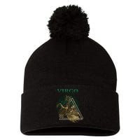 Virgo stylized design Pom Pom 12in Knit Beanie