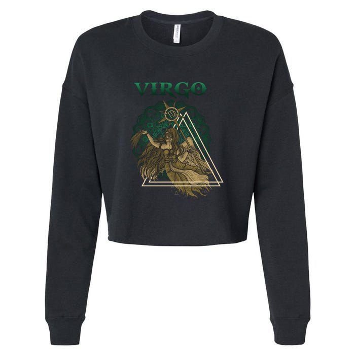 Virgo stylized design Cropped Pullover Crew