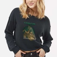 Virgo stylized design Cropped Pullover Crew