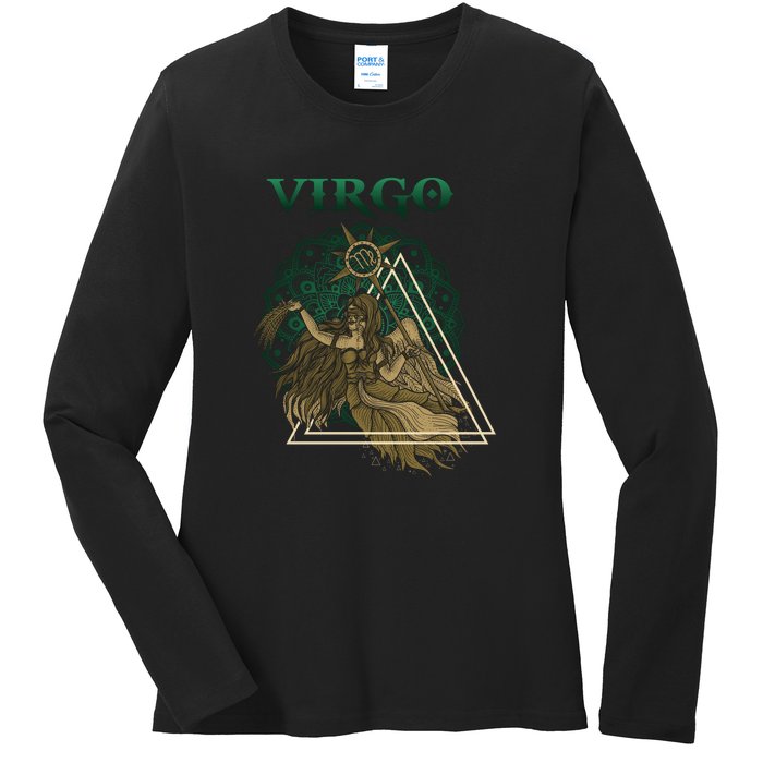 Virgo stylized design Ladies Long Sleeve Shirt