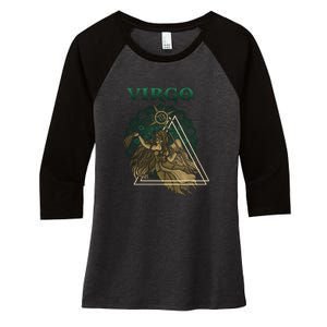 Virgo stylized design Women's Tri-Blend 3/4-Sleeve Raglan Shirt