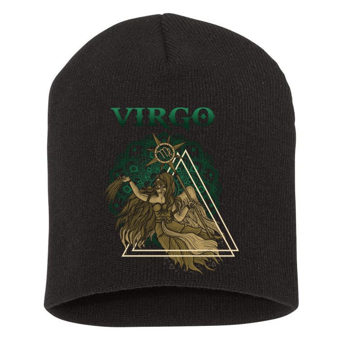 Virgo stylized design Short Acrylic Beanie