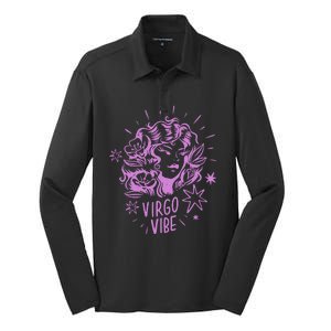 Virgo Vibe Zodiac Silk Touch Performance Long Sleeve Polo