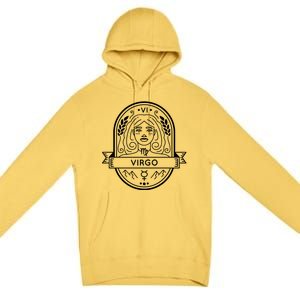 Virgo Zodiac Symbol Design Premium Pullover Hoodie