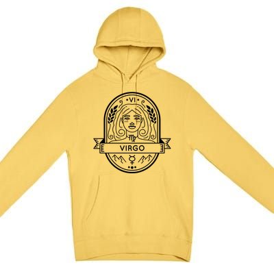 Virgo Zodiac Symbol Design Premium Pullover Hoodie