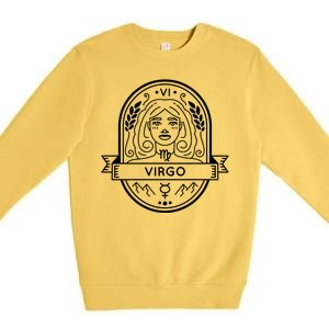 Virgo Zodiac Symbol Design Premium Crewneck Sweatshirt