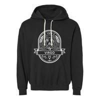 Virgo Zodiac Symbol Design Garment-Dyed Fleece Hoodie