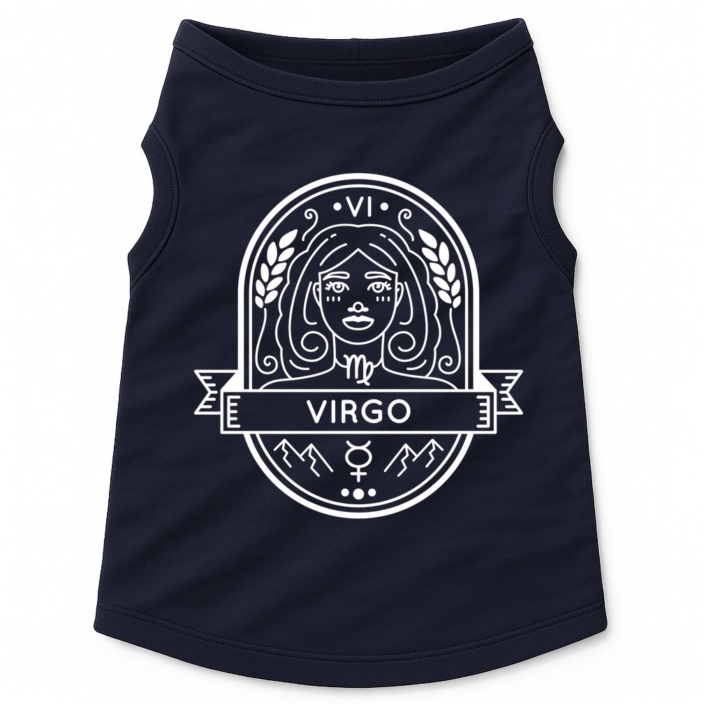 Virgo Zodiac Symbol Design Doggie Tank