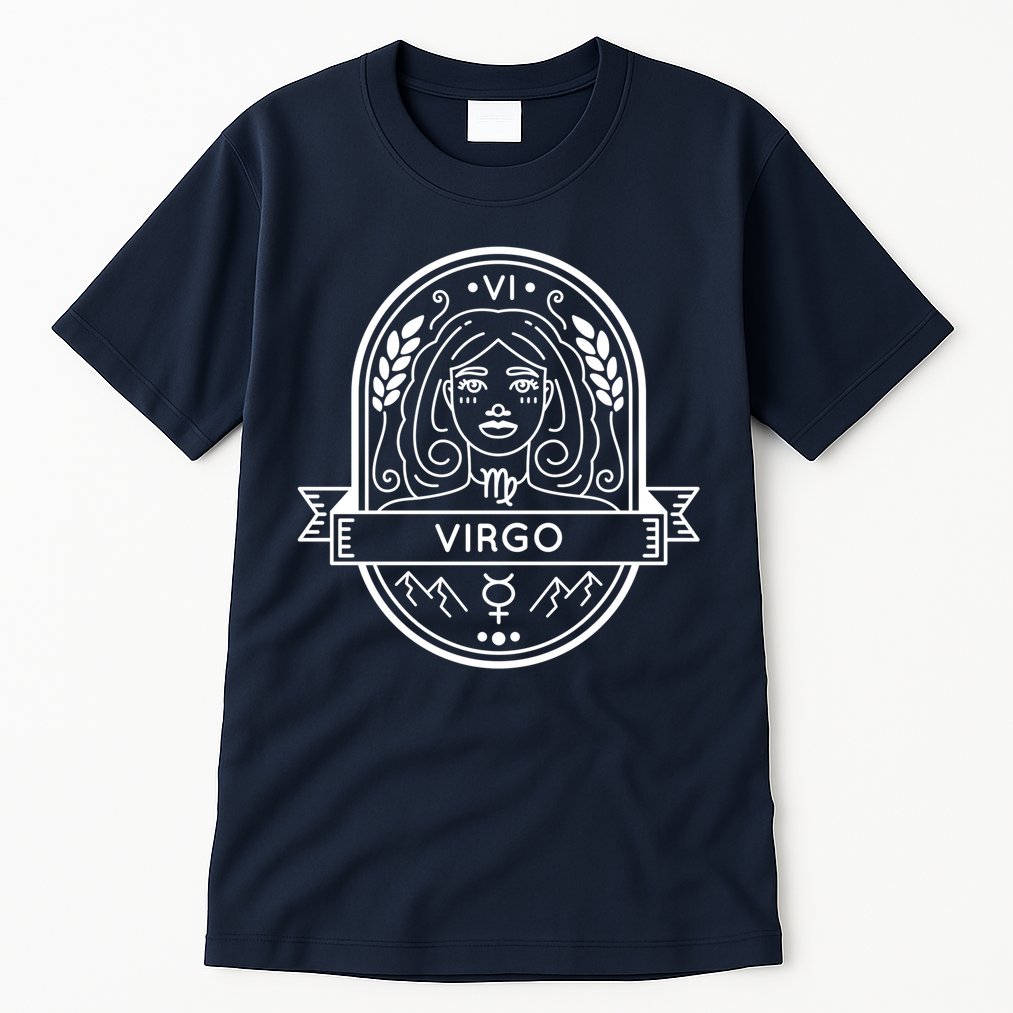 Virgo Zodiac Symbol Design Tall T-Shirt