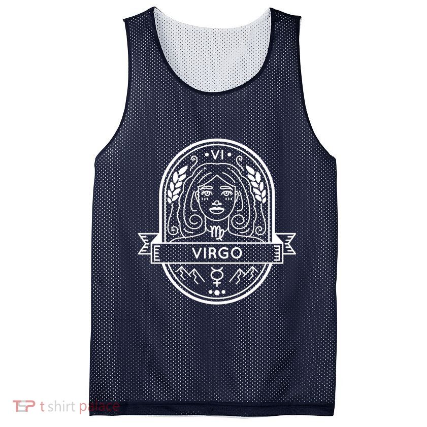 Virgo Zodiac Symbol Design Mesh Reversible Basketball Jersey Tank