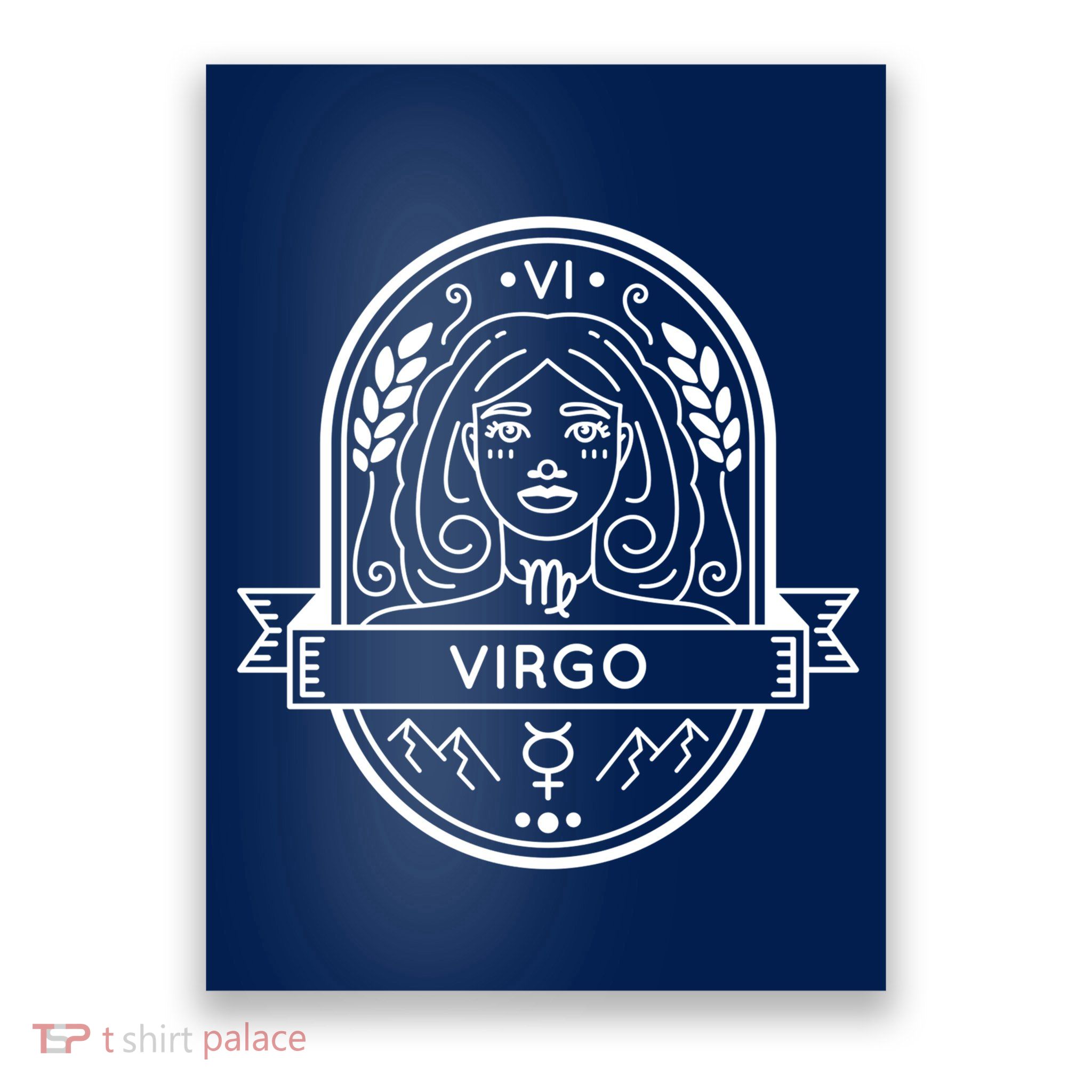 Virgo Zodiac Symbol Design Poster