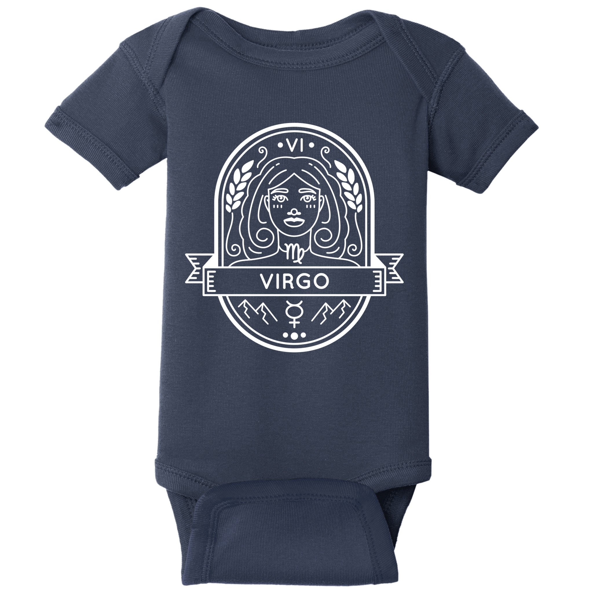 Virgo Zodiac Symbol Design Baby Bodysuit