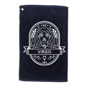 Virgo Zodiac Symbol Design Platinum Collection Golf Towel