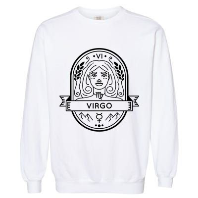 Virgo Zodiac Symbol Design Garment-Dyed Sweatshirt