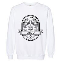 Virgo Zodiac Symbol Design Garment-Dyed Sweatshirt