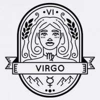 Virgo Zodiac Symbol Design Garment-Dyed Sweatshirt