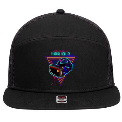 Virtual Reality Neon 7 Panel Mesh Trucker Snapback Hat