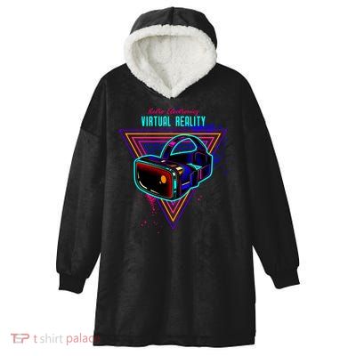 Virtual Reality Neon Hooded Wearable Blanket