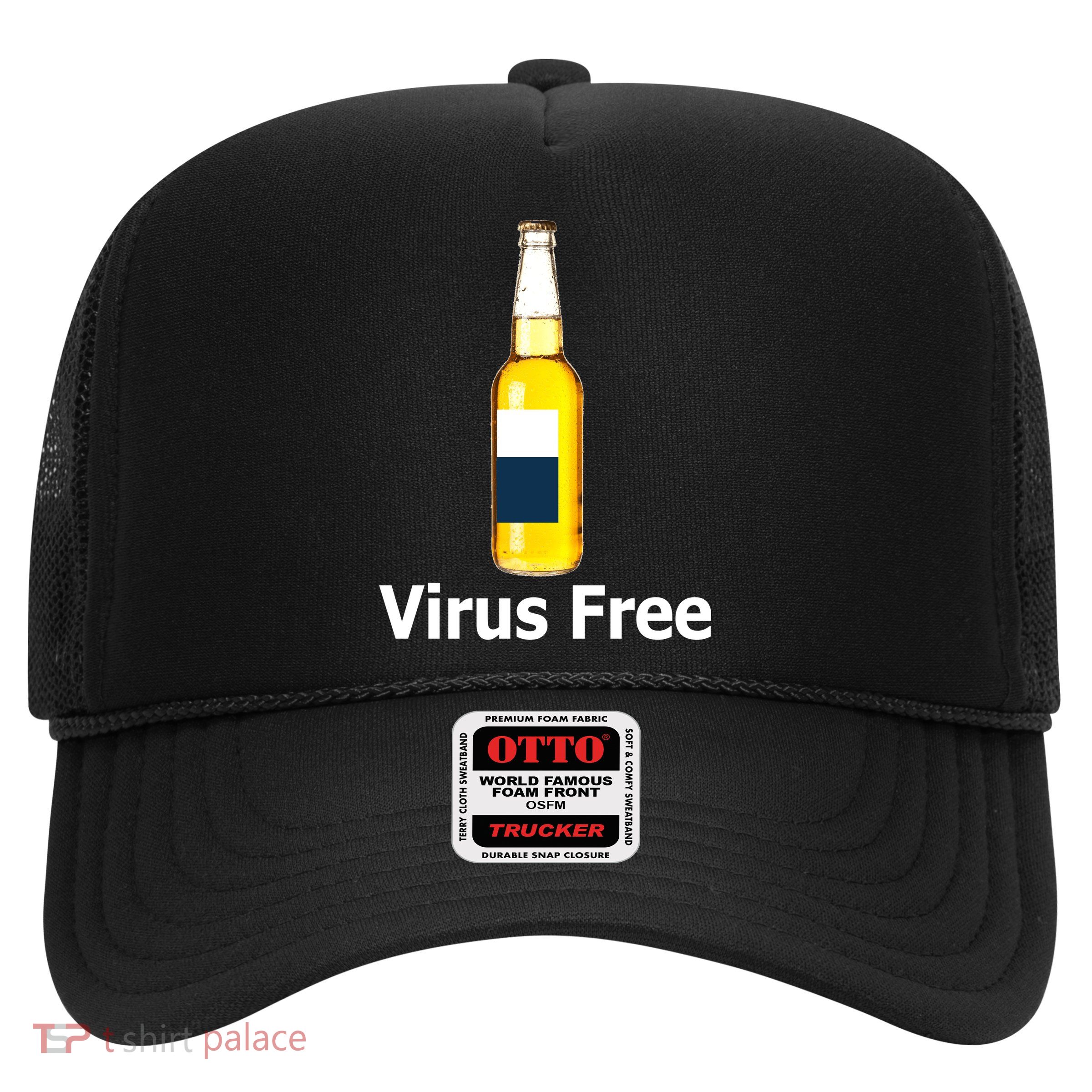 Virus Free Beer Bottle Trucker Hat