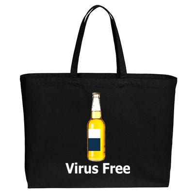 Virus Free Beer Bottle Cotton Canvas Jumbo Tote