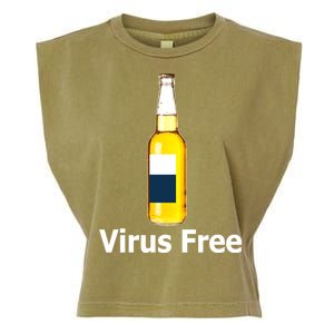 Virus Free Beer Bottle Garment-Dyed Women's Muscle Tee