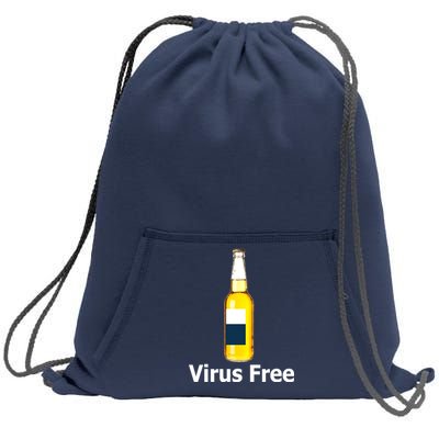 Virus Free Beer Bottle Sweatshirt Cinch Pack Bag