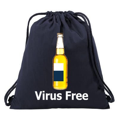 Virus Free Beer Bottle Drawstring Bag