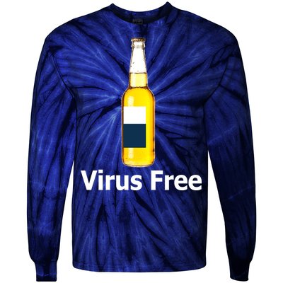 Virus Free Beer Bottle Tie-Dye Long Sleeve Shirt