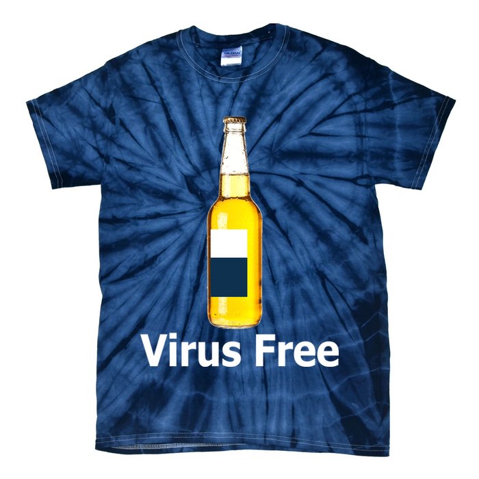 Virus Free Beer Bottle Tie-Dye T-Shirt