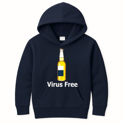 Virus Free Beer Bottle Kids Hoodie