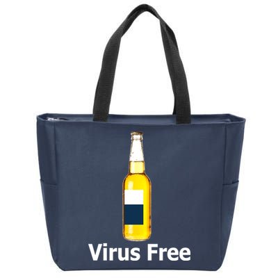 Virus Free Beer Bottle Zip Tote Bag