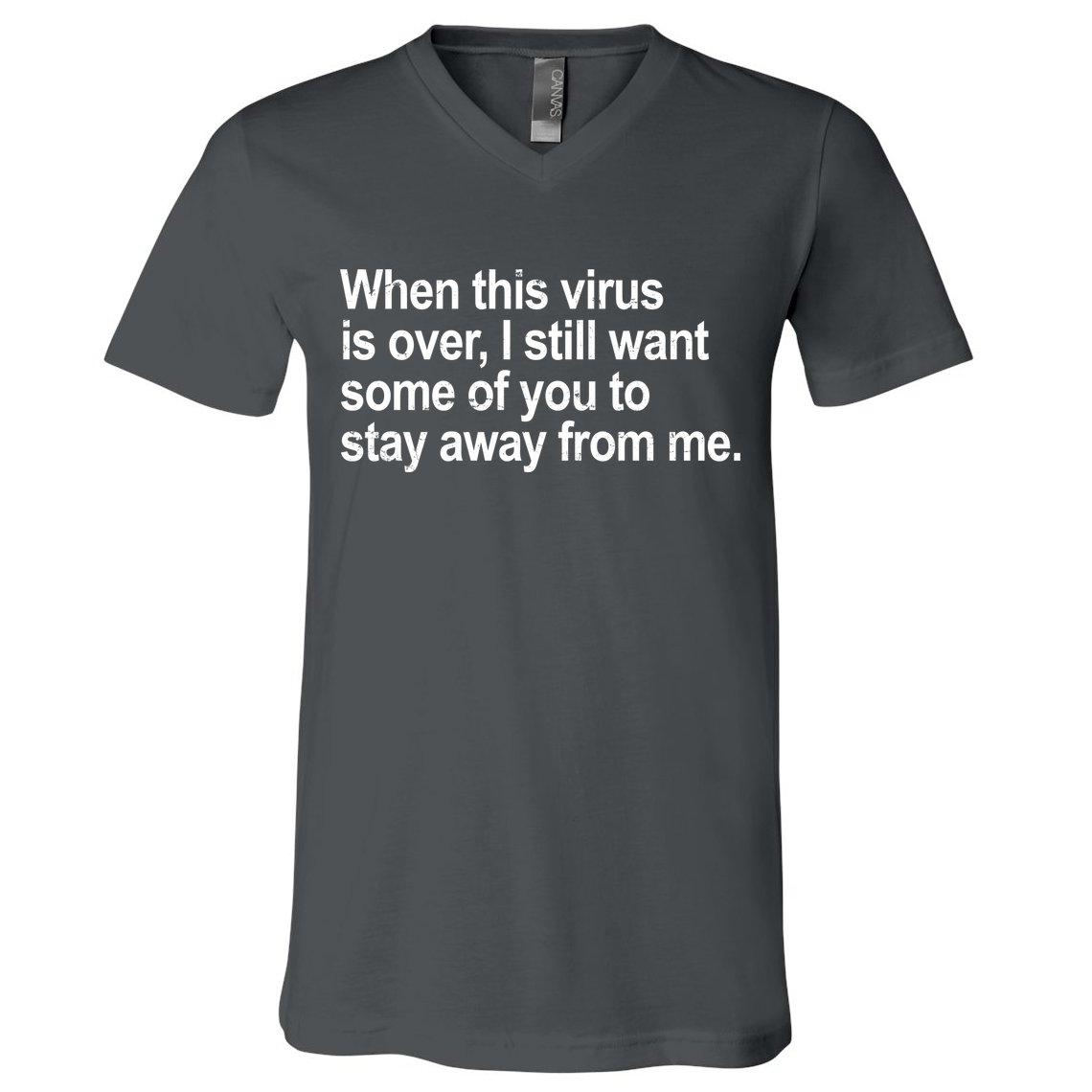 Virus Is Over I Still Want You To Stay Away From Me Funny V-Neck T-Shirt