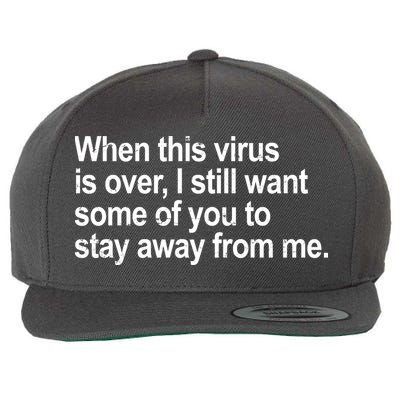 Virus Is Over I Still Want You To Stay Away From Me Funny Wool Snapback Cap