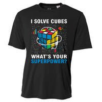 Vintage I Solve Cubes Superpower Funny Speed Cubing Cooling Performance Crew T-Shirt